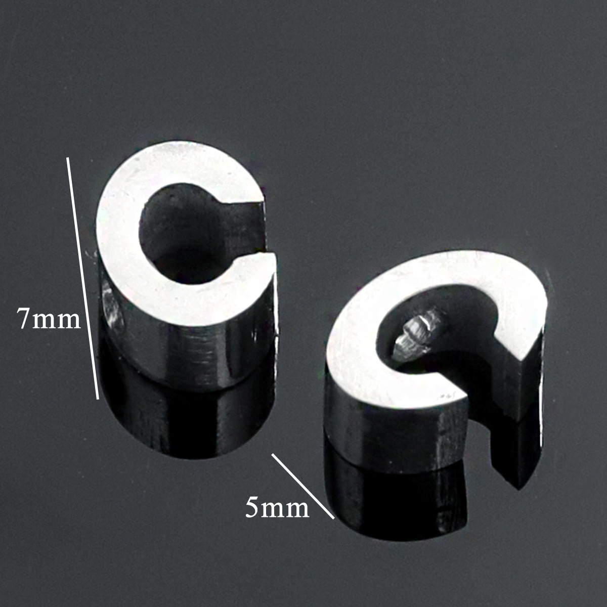 Silver color / 1 Piece Simple Casual Style Letter C Shape Stainless Steel Unisex Pendant Picture3